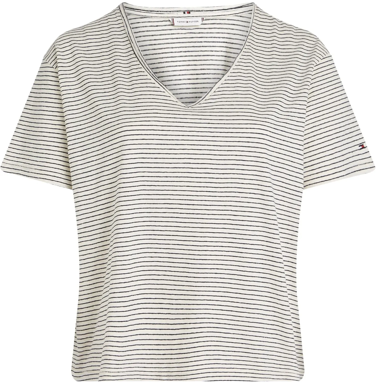 Tommy Hilfiger Modern Linen t-shirt donna scollo V lino