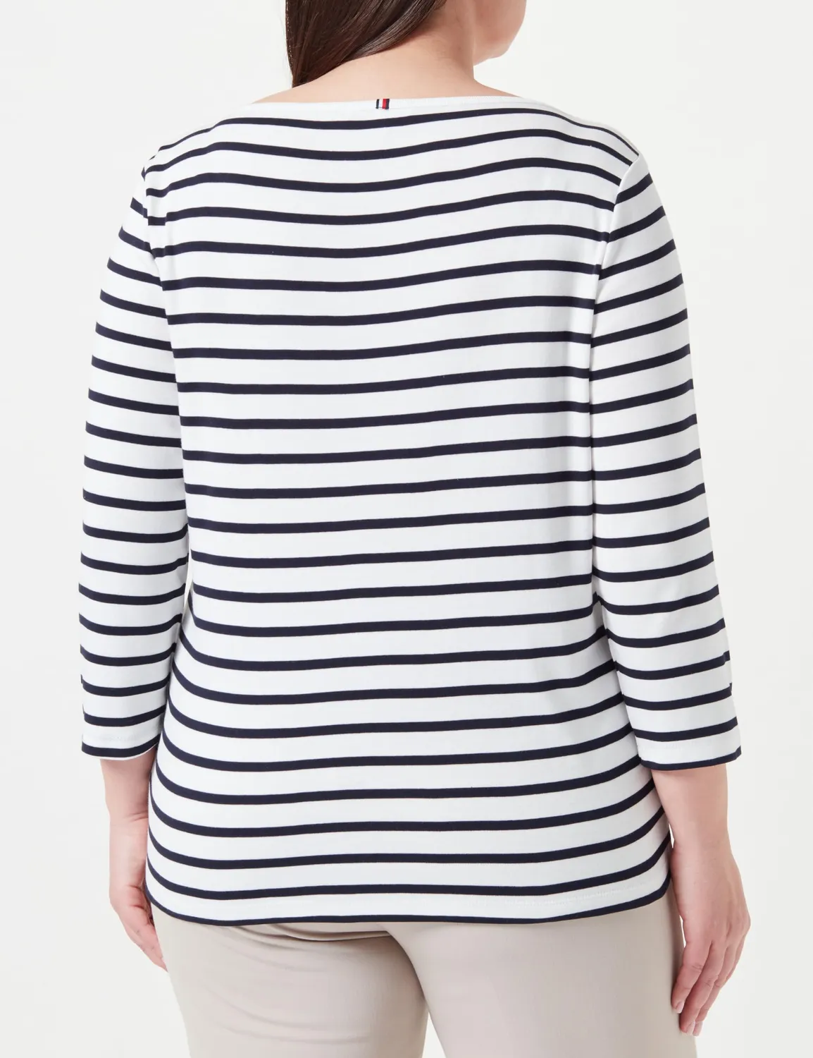 Tommy Hilfiger maglia donna maniche lunghe bianca 46 righe