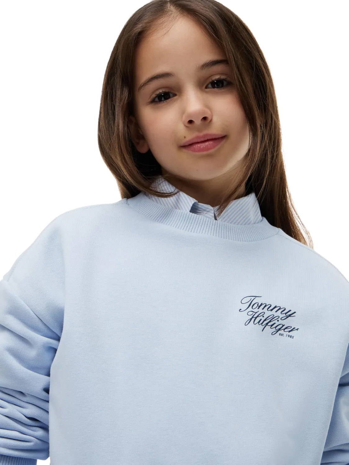 Tommy Hilfiger Script KG0KG09572 felpa bambina 12 anni girocollo