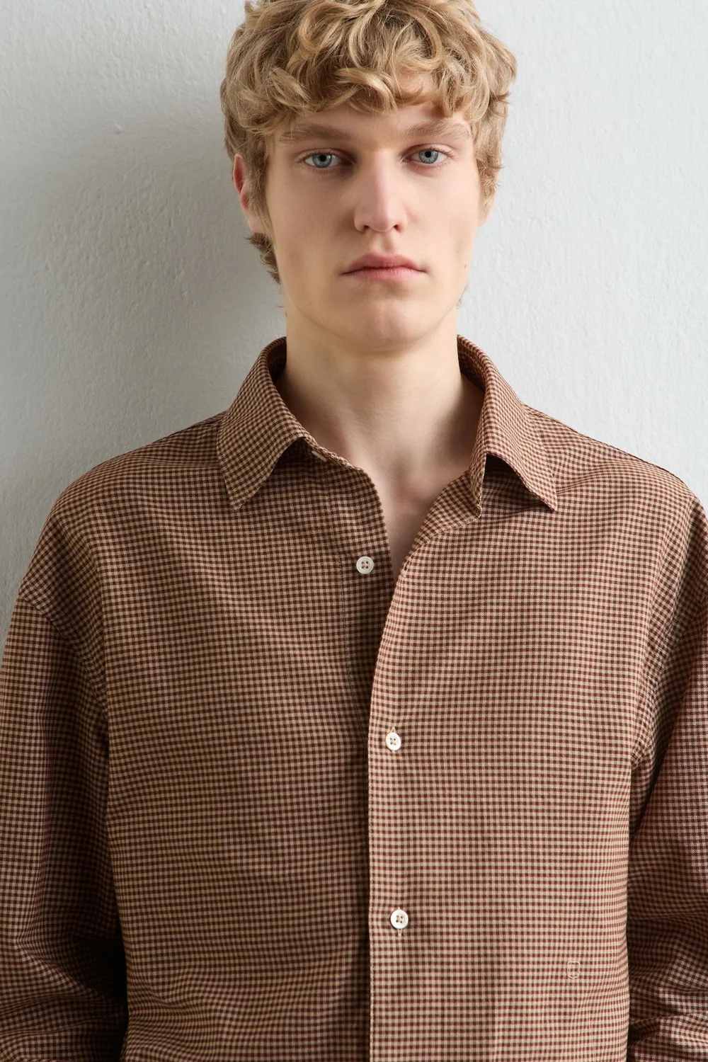 Massimo Alba Boxy camicia fossil cotone relaxed