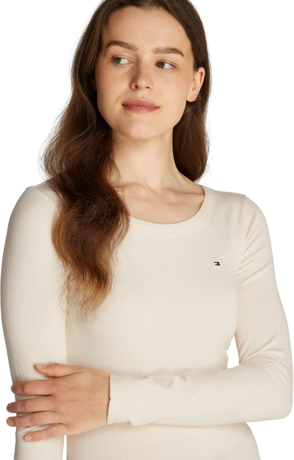 Tommy Hilfiger Slim T-Shirt Donna L Maniche Lunghe girocollo