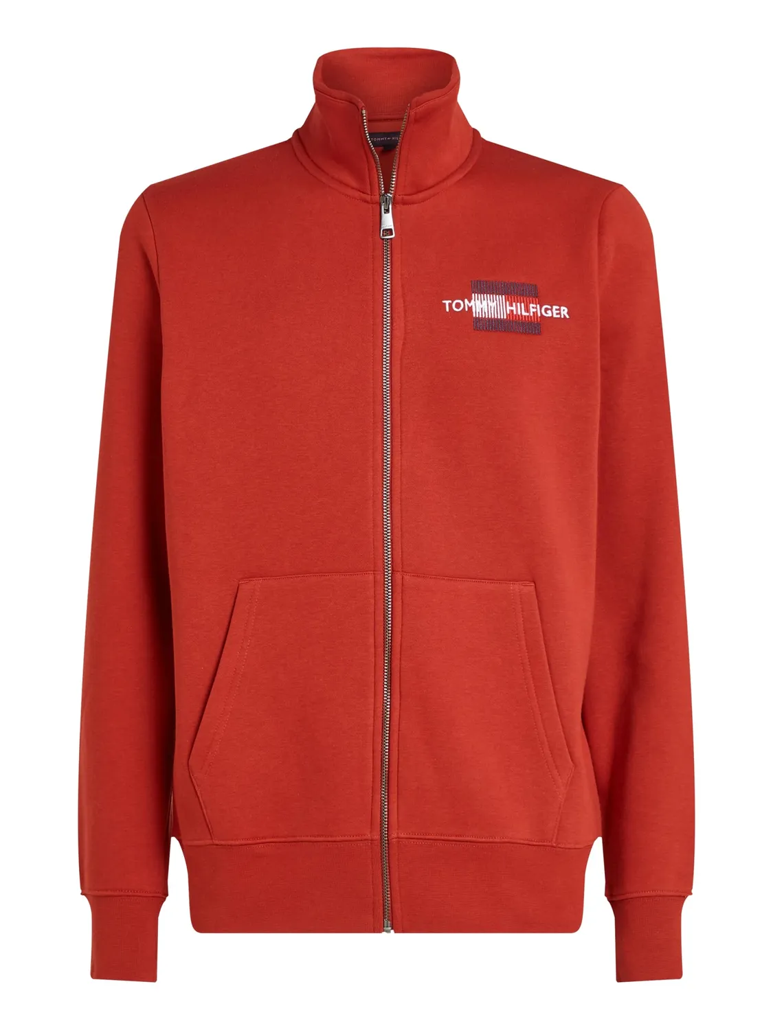 Tommy Hilfiger Flag Embro felpa uomo zip collo coreano
