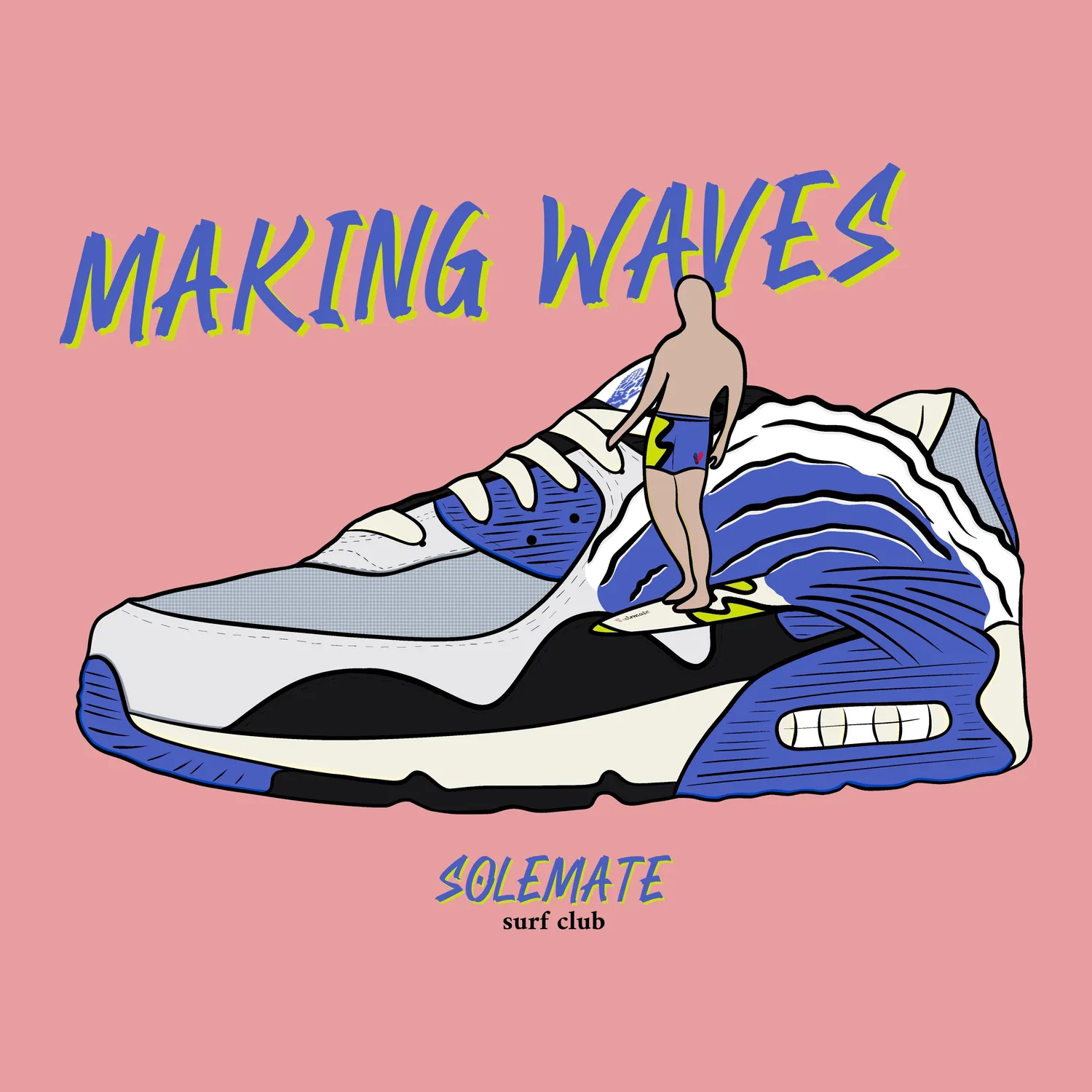 Solemate Sapphire Wave t-shirt panna cotone organico