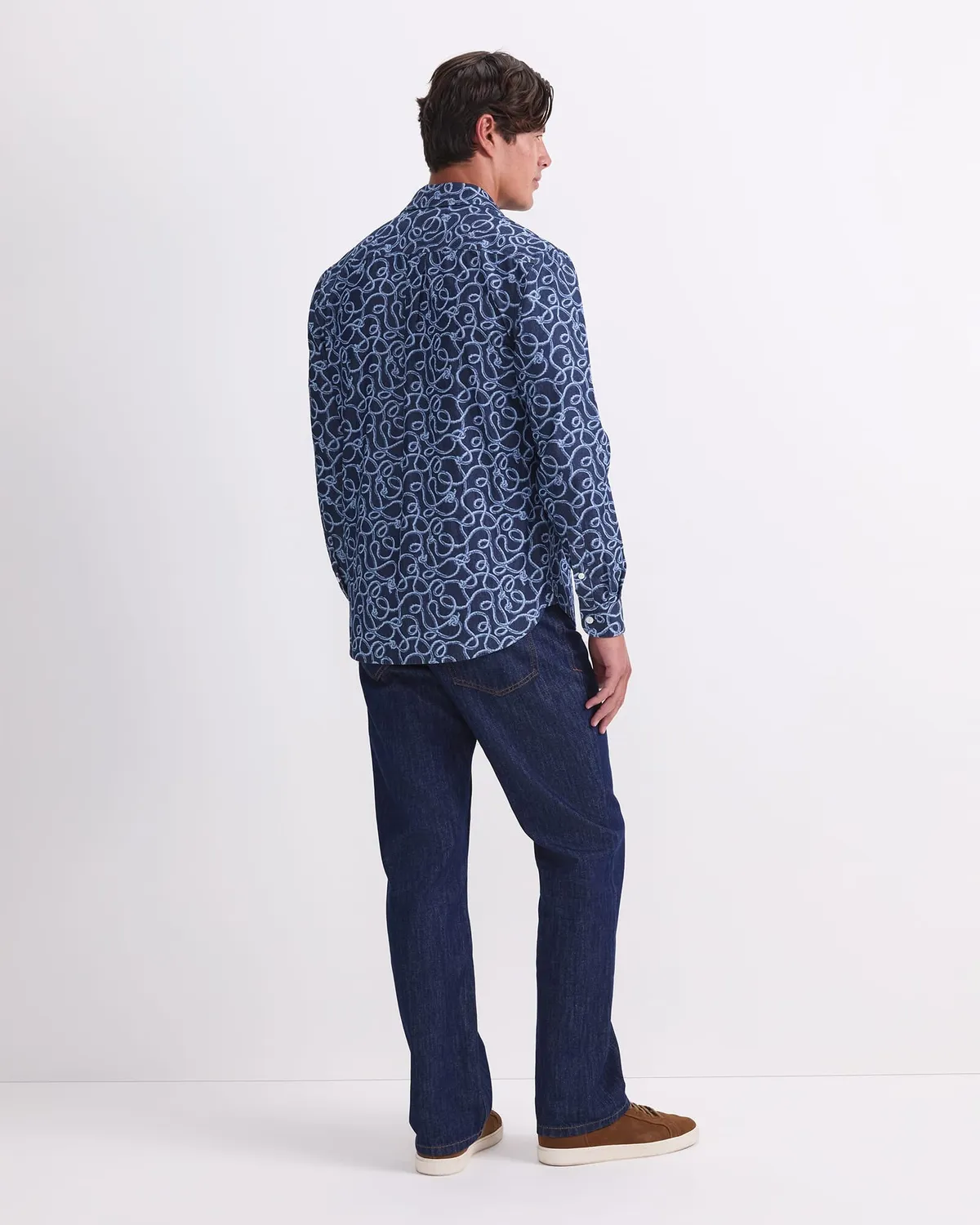 Sportscraft Rope Long Sleeve camicia denim stampa corda