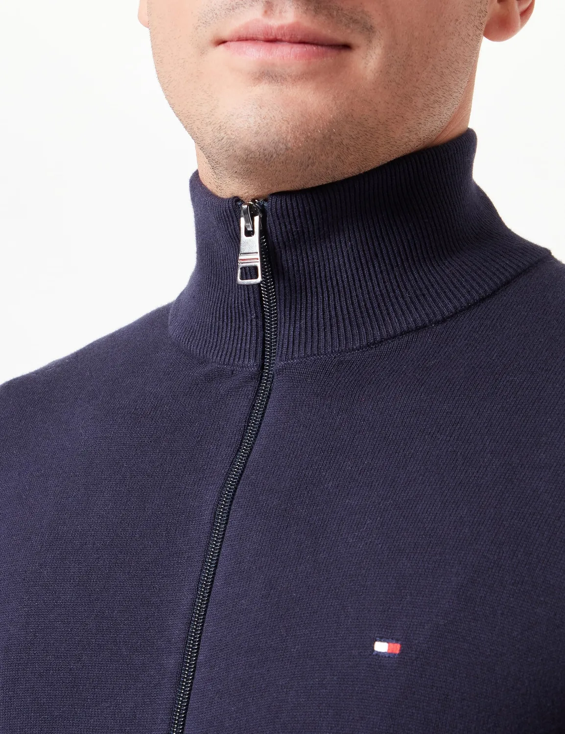 Tommy Hilfiger maglione uomo girocollo dark grey heather cotone