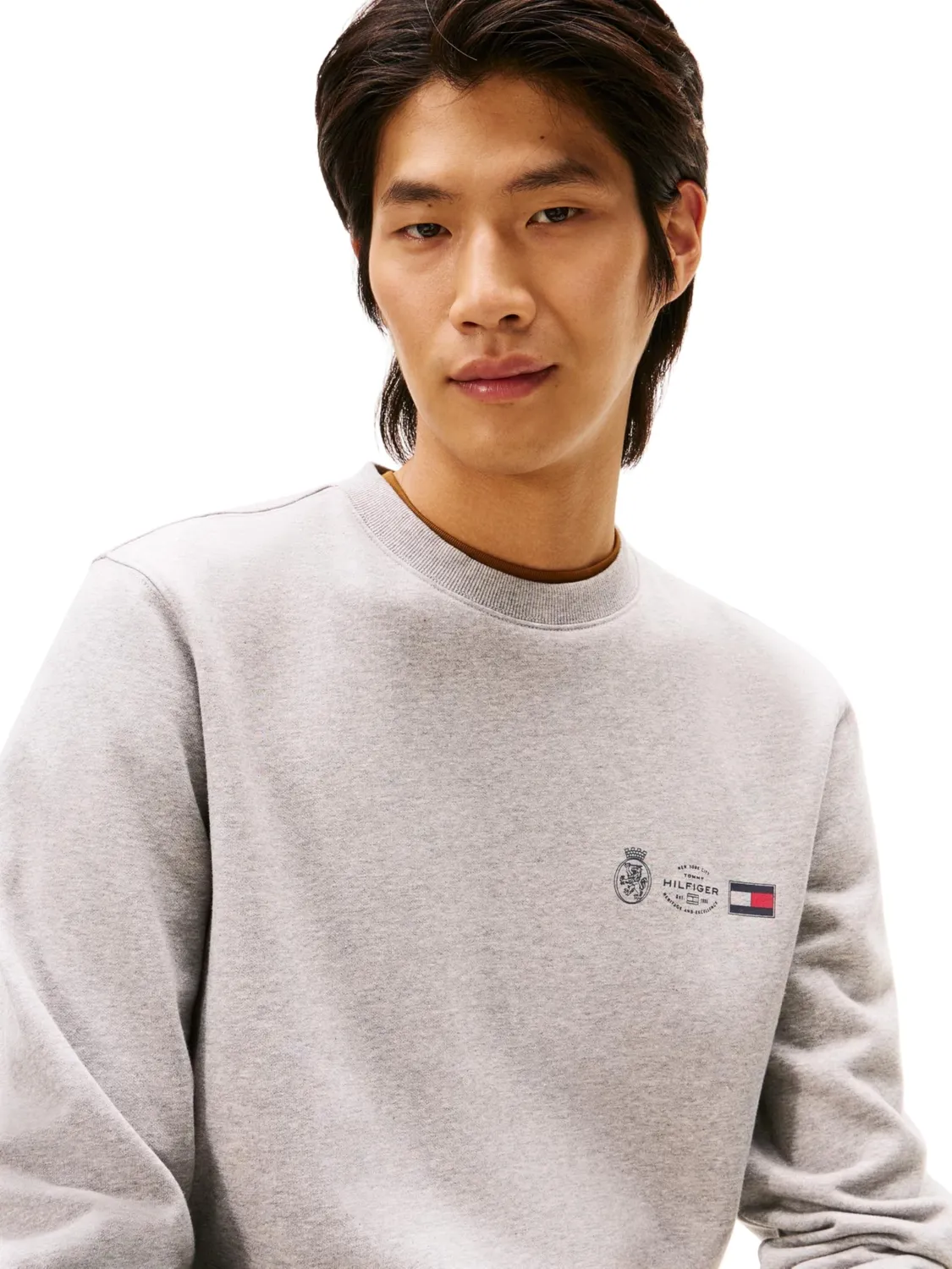 Tommy Hilfiger Small Crest felpa uomo grigia M