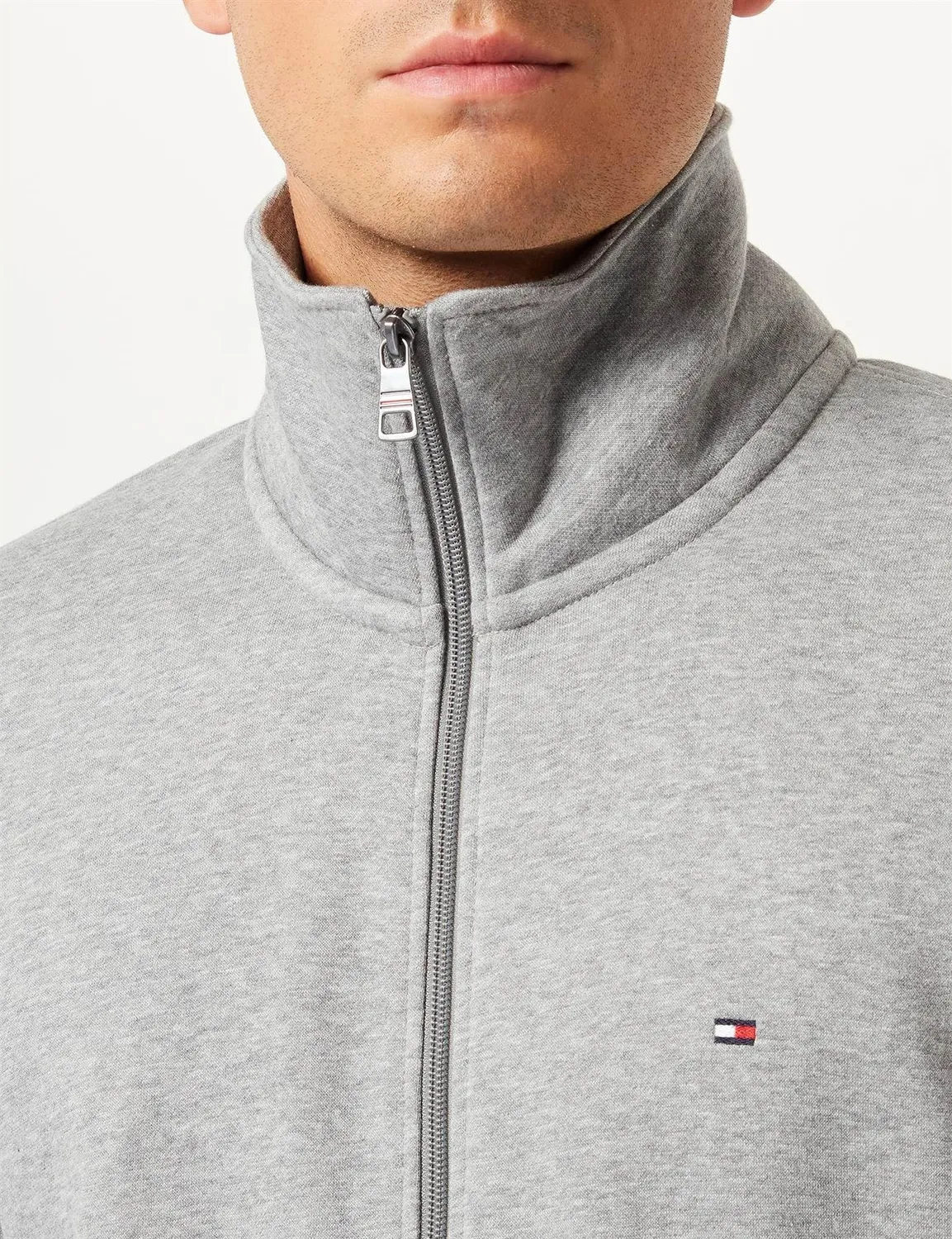 Tommy Hilfiger Flag Logo MW0MW34270 felpa zip uomo cotone