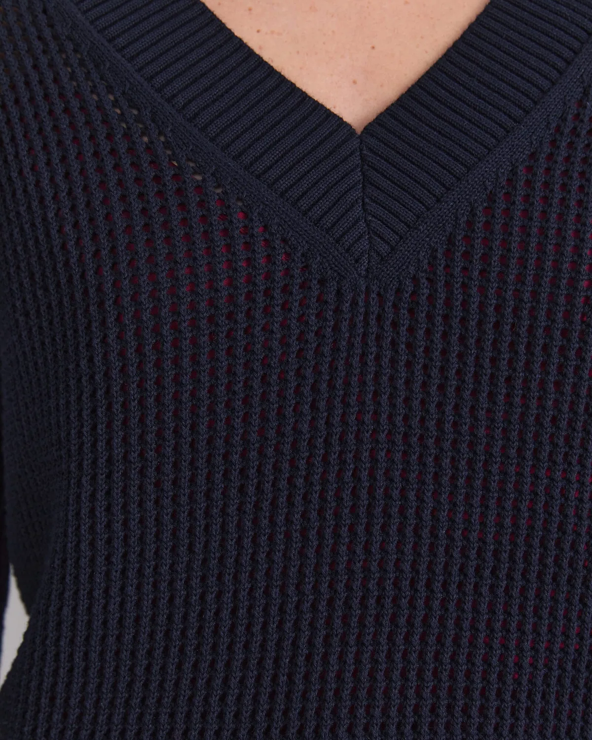 Sportscraft Cotton Crochet V-Neck maglia cotone XS