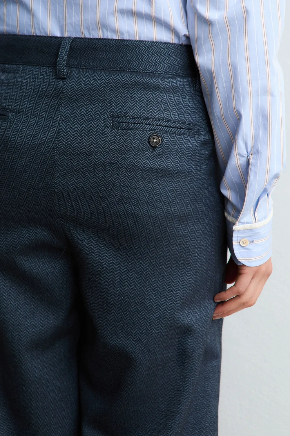 Massimo Alba Lamia pantaloni donna blu gamba ampia