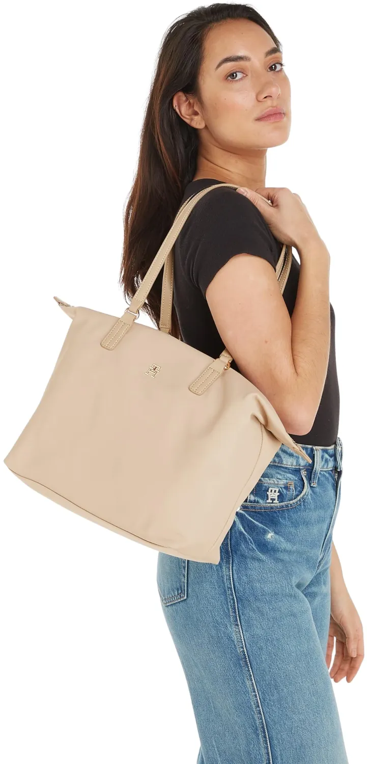 Tommy Hilfiger Poppy Tote con Zip borsa donna beige unica