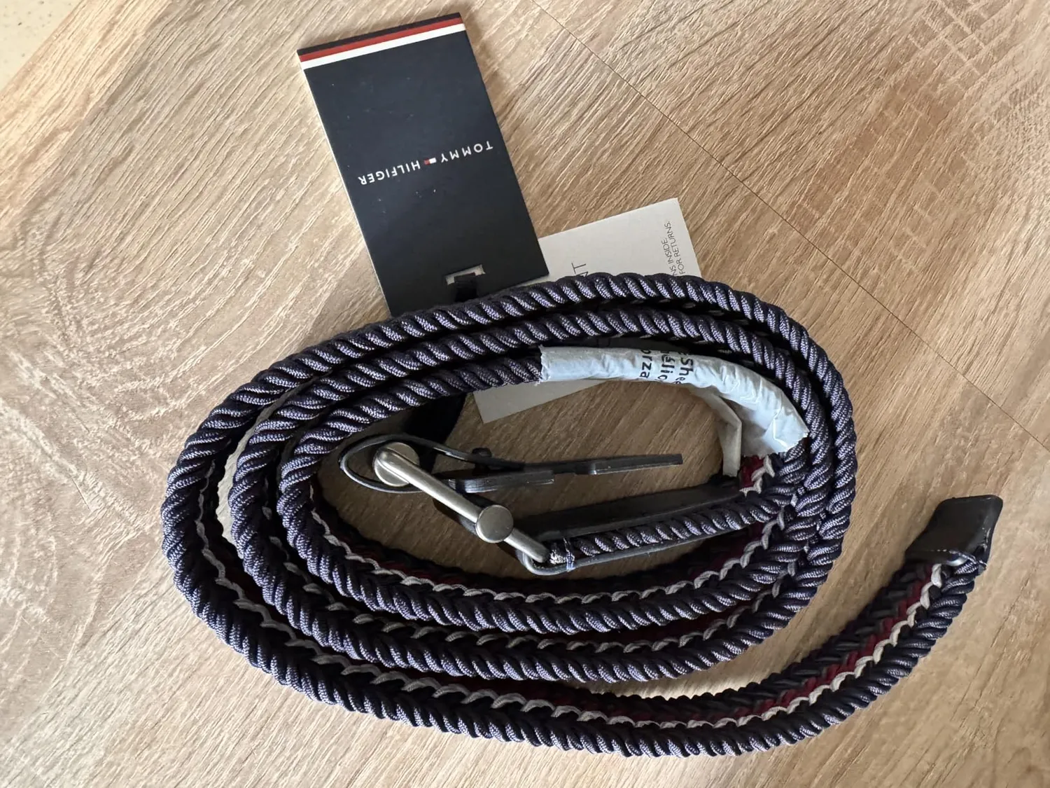 Tommy Hilfiger Roller Buckle Webbing cintura uomo beige 90