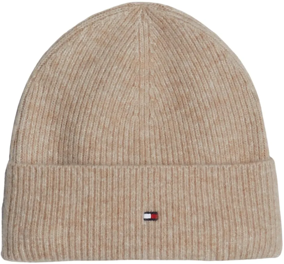 Tommy Hilfiger Essential Flag beanie beige donna fuzzy