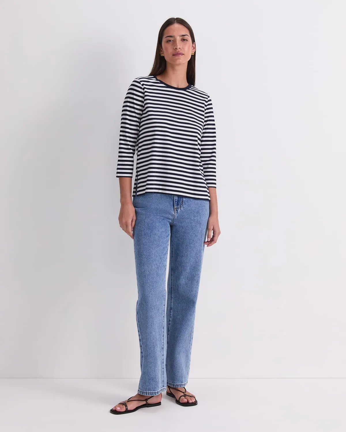 Sportscraft Mercerised Cotton Three Quarter Sleeve Tee maglietta