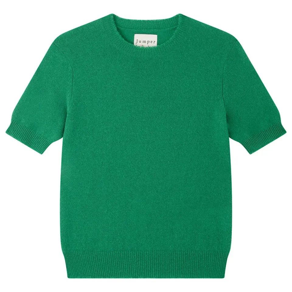 Jumper 1234 Distressed T-Shirt maglia cashmere verde