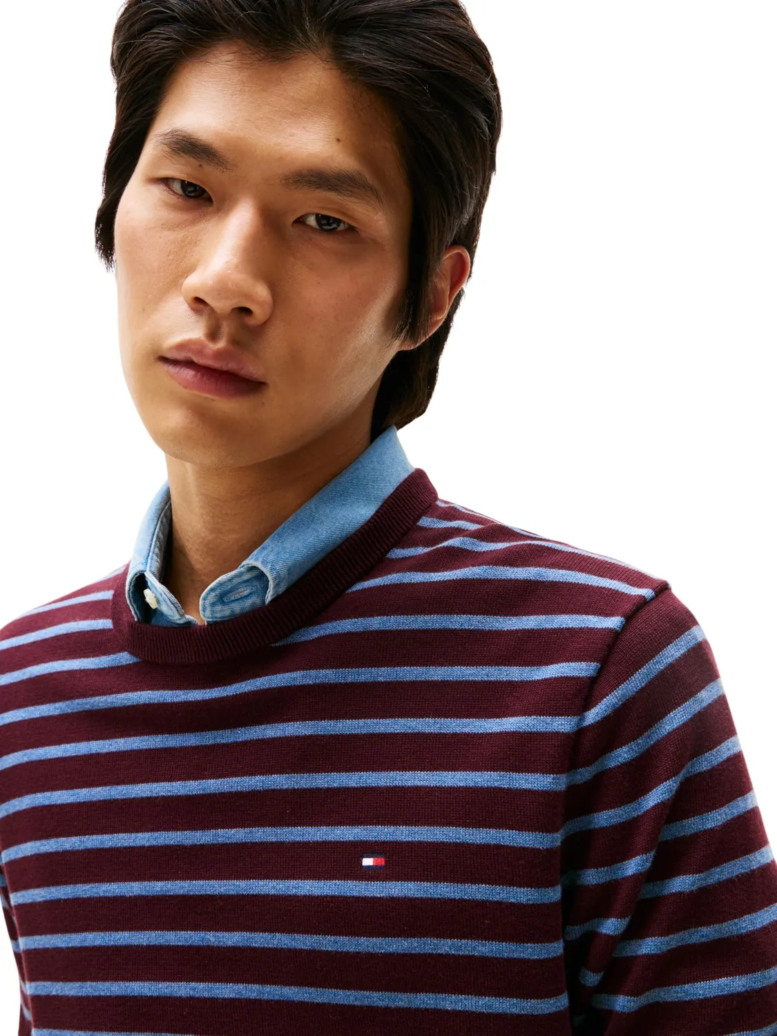Tommy Hilfiger Essential Cotton pullover uomo bordeaux XXL