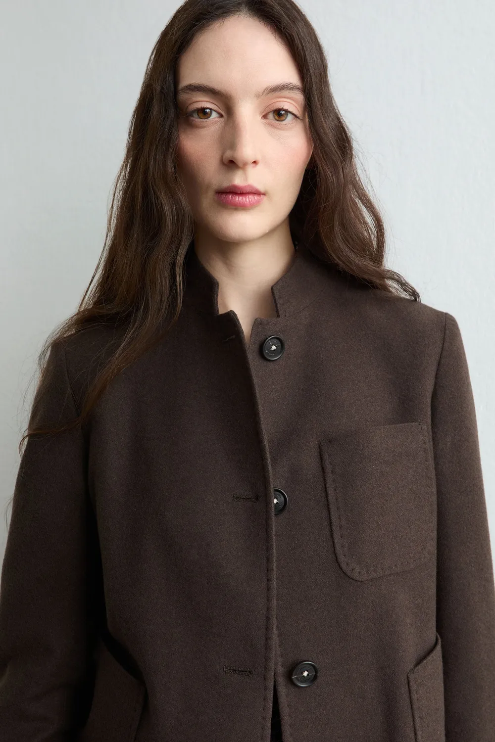 Massimo Alba Agra giacca corta marrone lana e cashmere