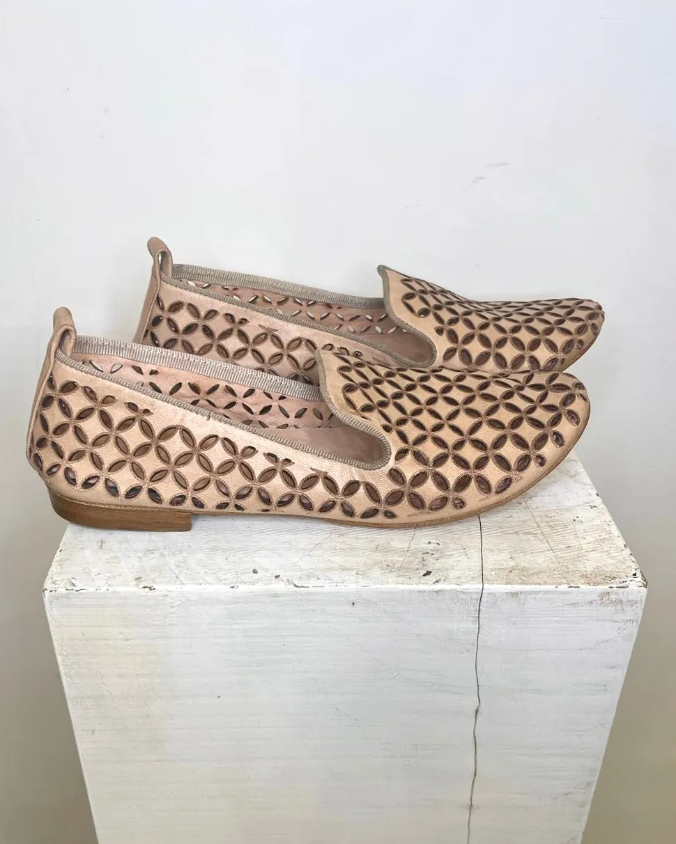 LOL Roma Mocassino Laserata loafer laminato oro