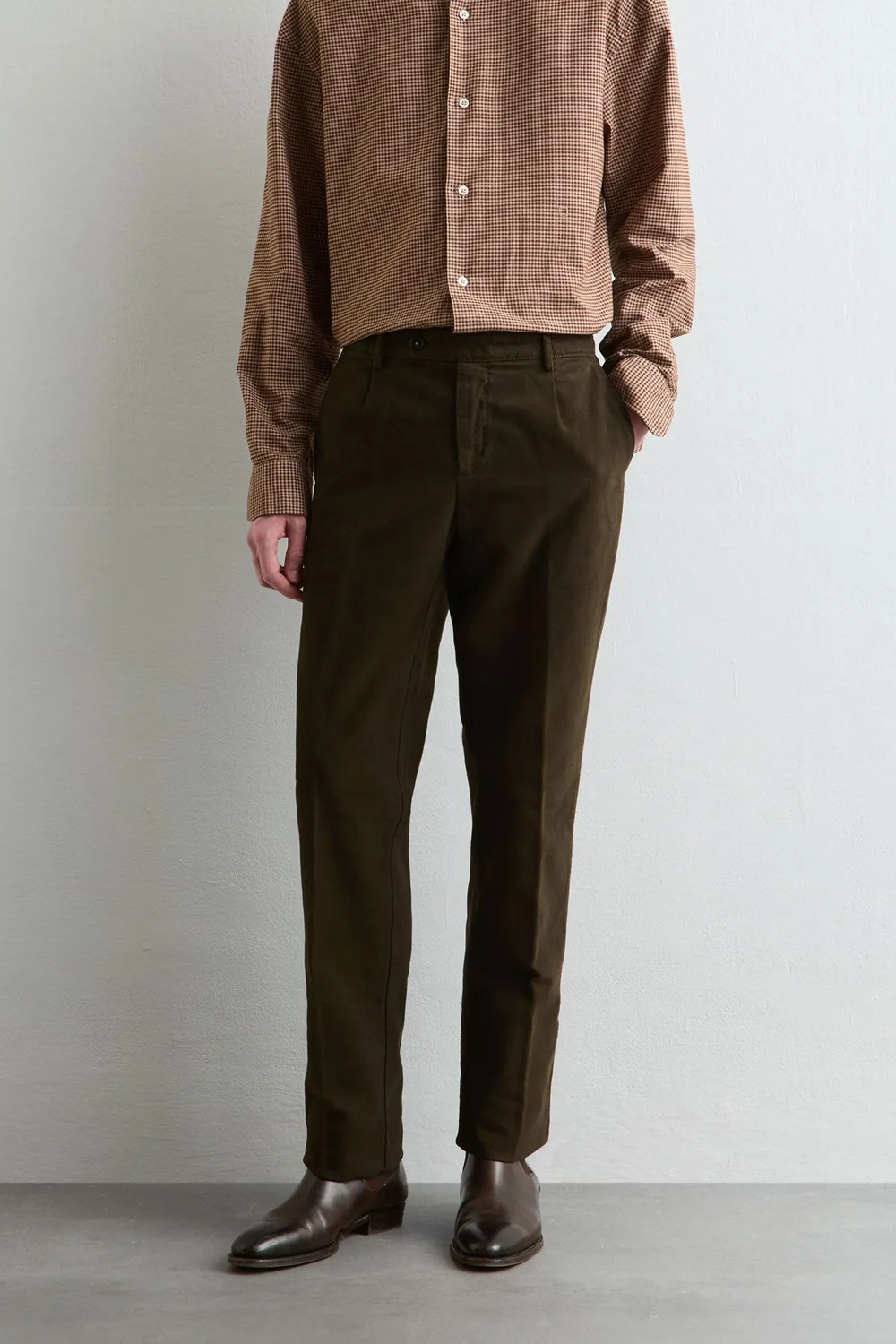 Massimo Alba IONIO2 pantaloni chicory coffee cotone
