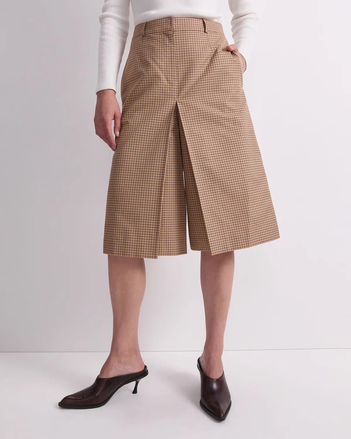 Sportscraft Audrey Check culotte micro-quadri ginocchio