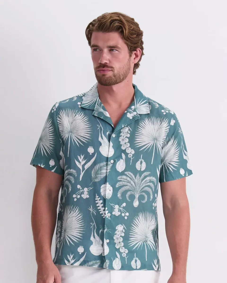 Sportscraft Silas Resort camicia lino fantasia botanica