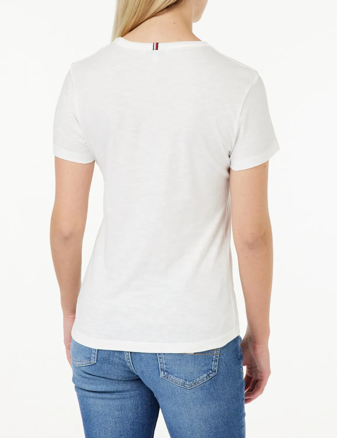 Tommy Hilfiger 1985 Slub t-shirt donna M bianca slim