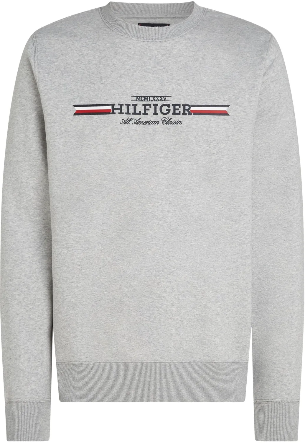 Tommy Hilfiger felpa uomo girocollo grigio chiaro XXL