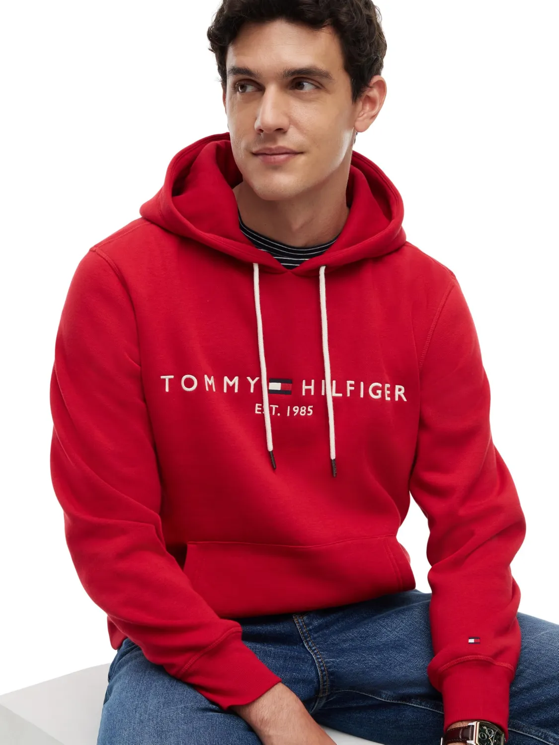 Tommy Hilfiger Tommy Logo felpa cappuccio Medium Red XXL felpata