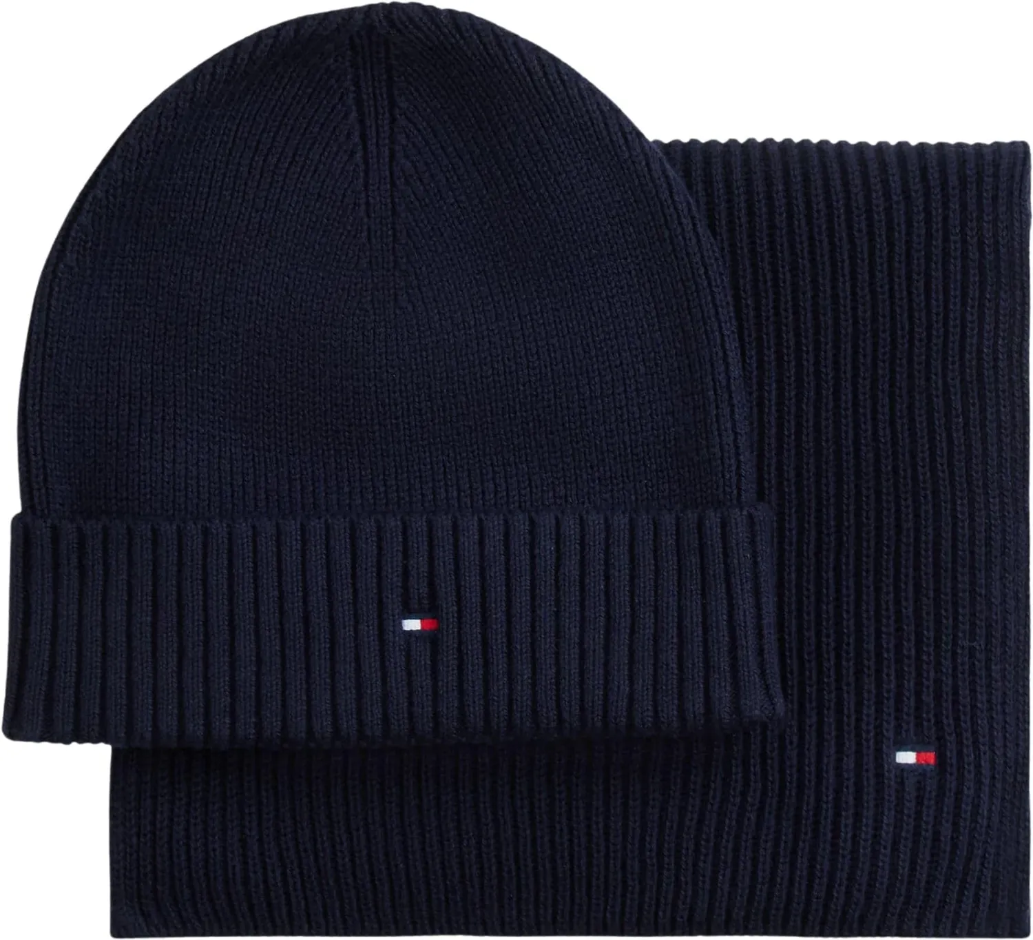 Tommy Hilfiger TH Flag AM0AM14584 berretto e sciarpa neri uomo