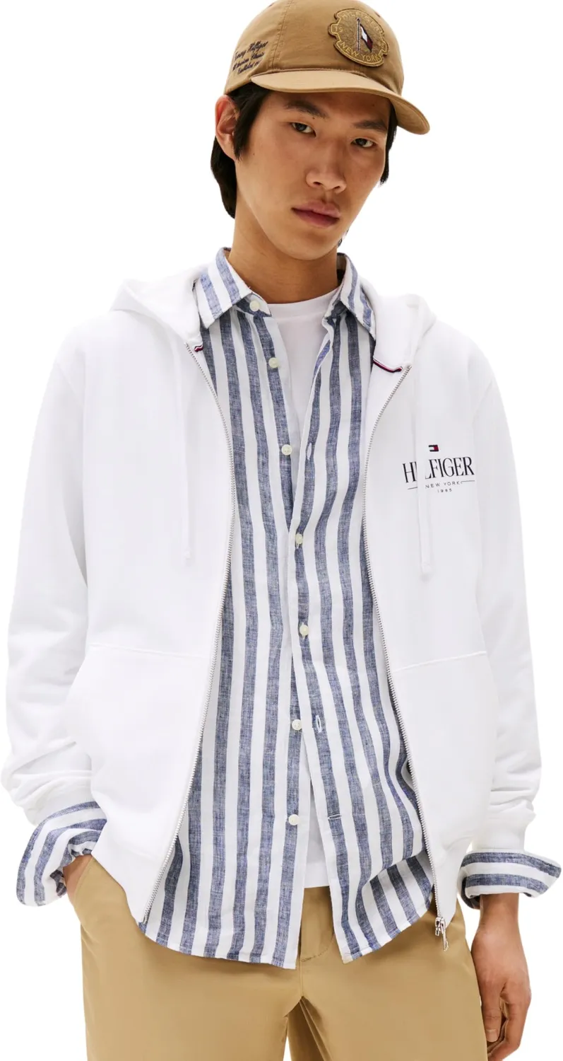 Tommy Hilfiger Stacked Felpa Uomo Zip S Blu Desert Sky