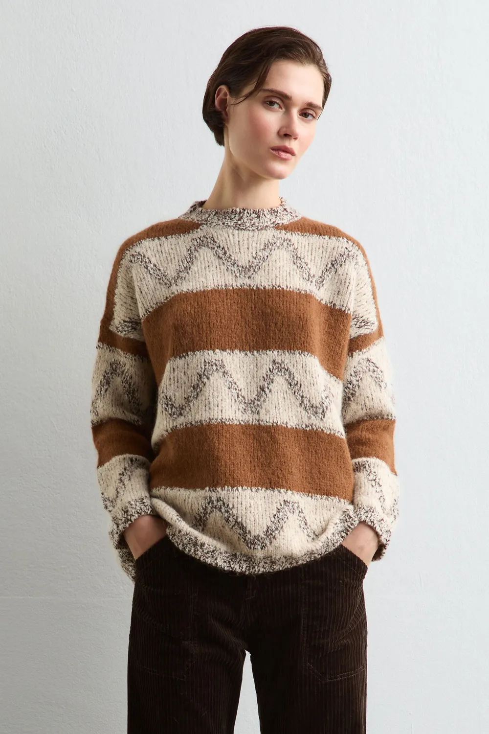 Massimo Alba Juliet maglione jacquard lana cookie