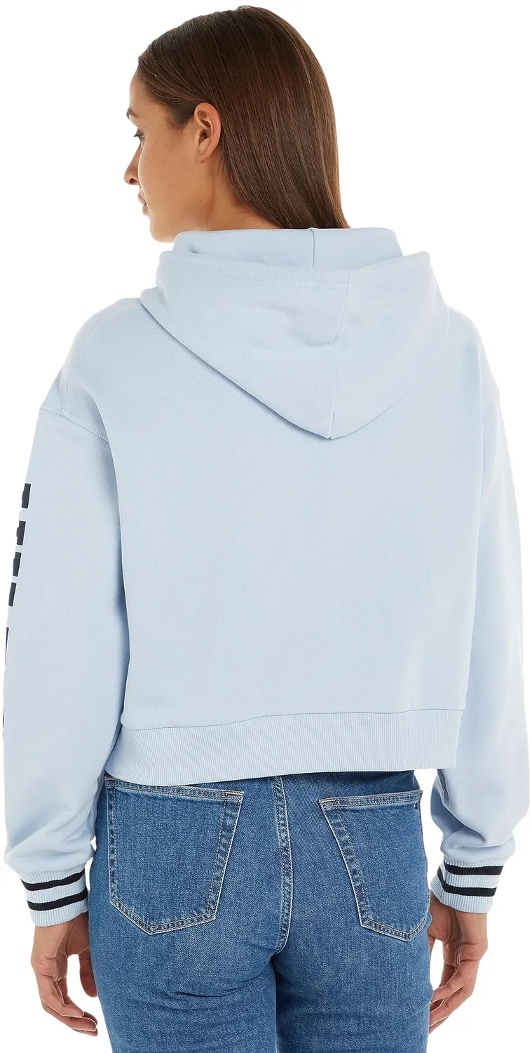 Tommy Hilfiger Reg Monotype WW0WW39140 Felpa Crop Donna XL Blu