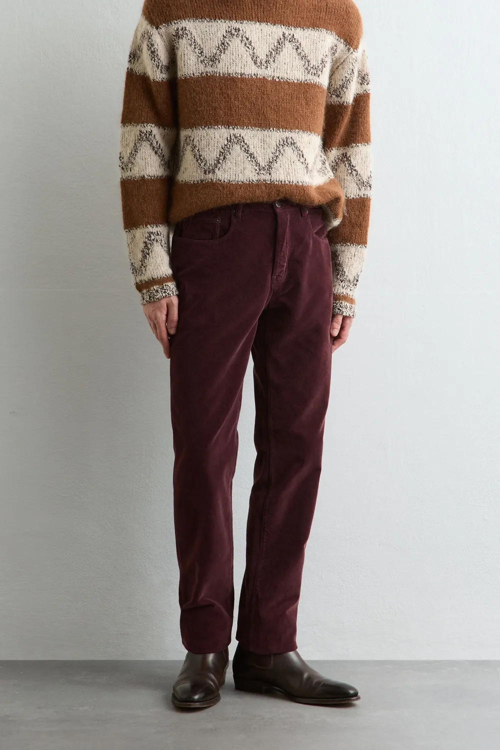 Massimo Alba Alunga pantalone rose brown velluto