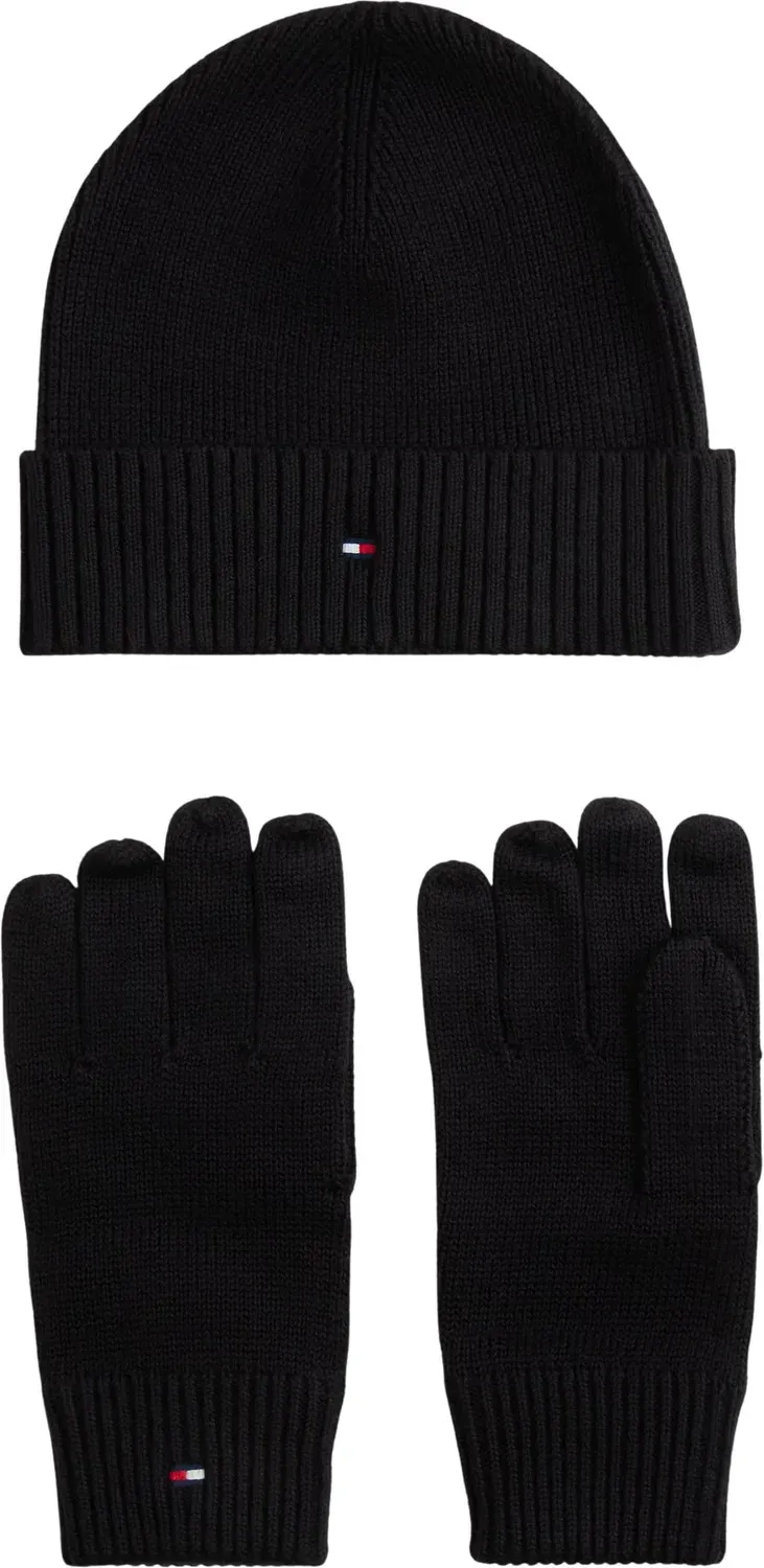 Tommy Hilfiger AM0AM14585 set berretto e guanti nero uomo