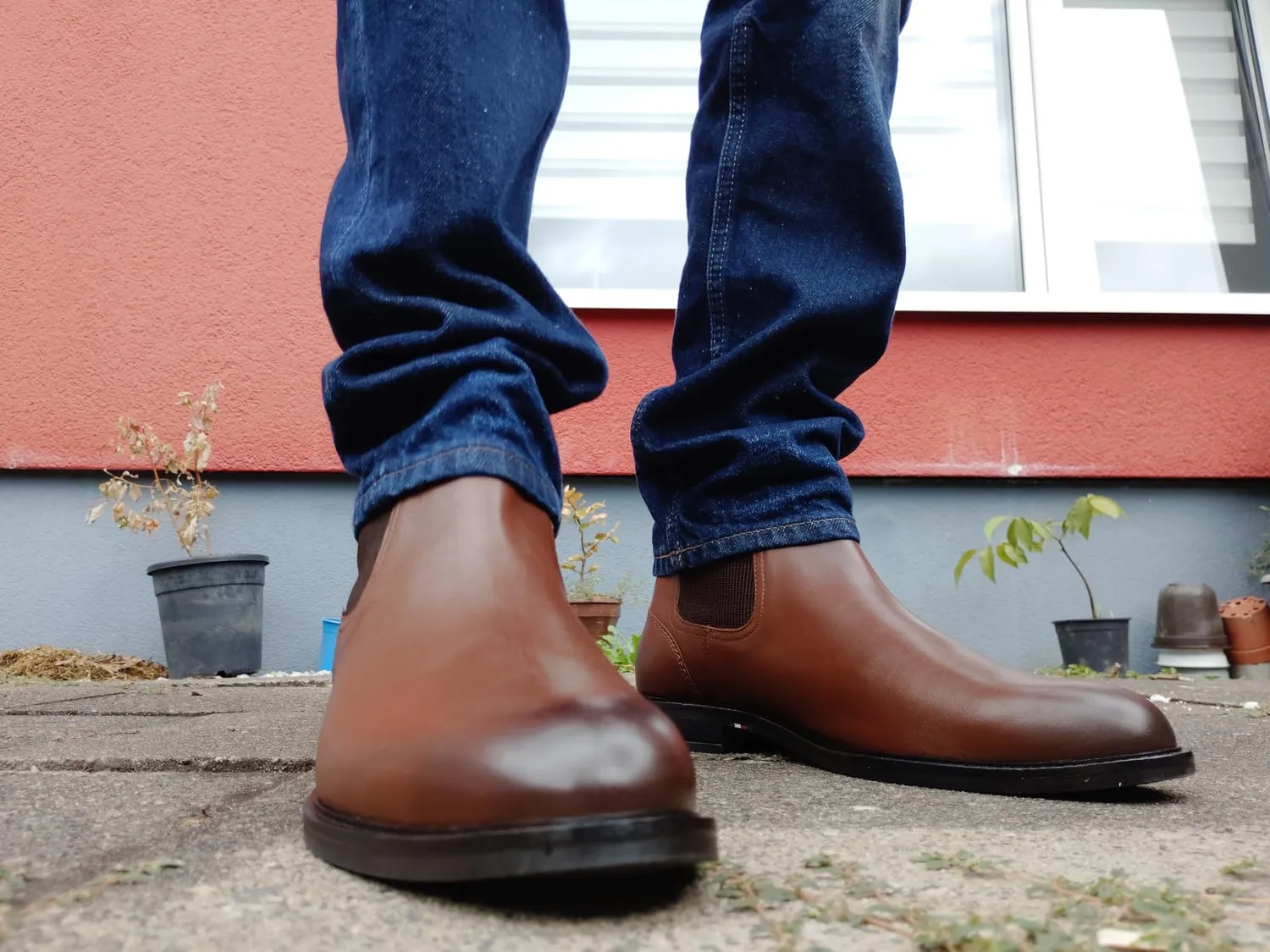 Tommy Hilfiger FM0FM05935 stivali Chelsea uomo 44.5 cognac