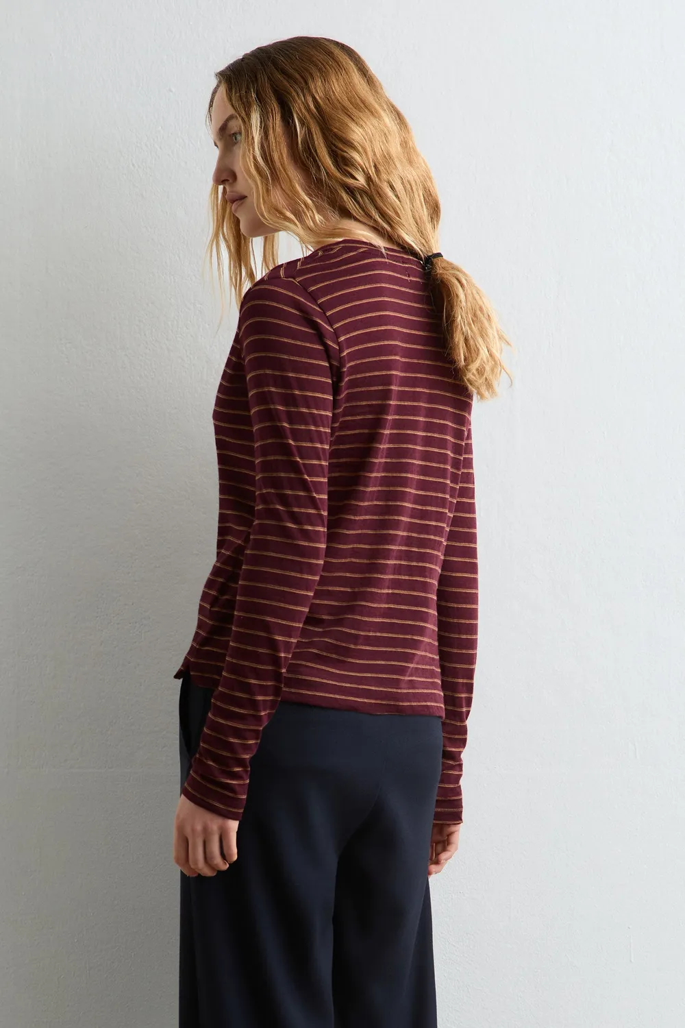 Massimo Alba Leeds maglia donna Bordeaux lana vergine