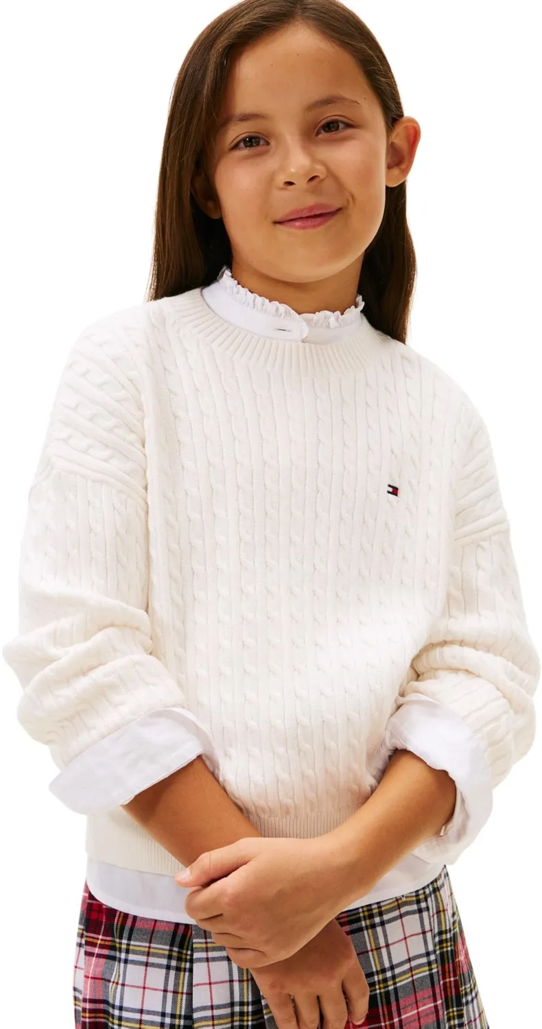 Tommy Hilfiger KG0KG08848 maglione bambina a trecce