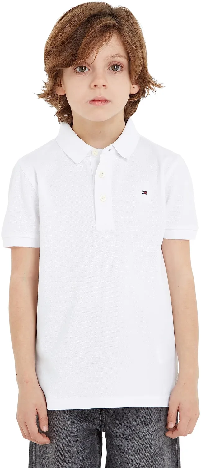 Tommy Hilfiger polo bambino cotone bio bianca maniche corte