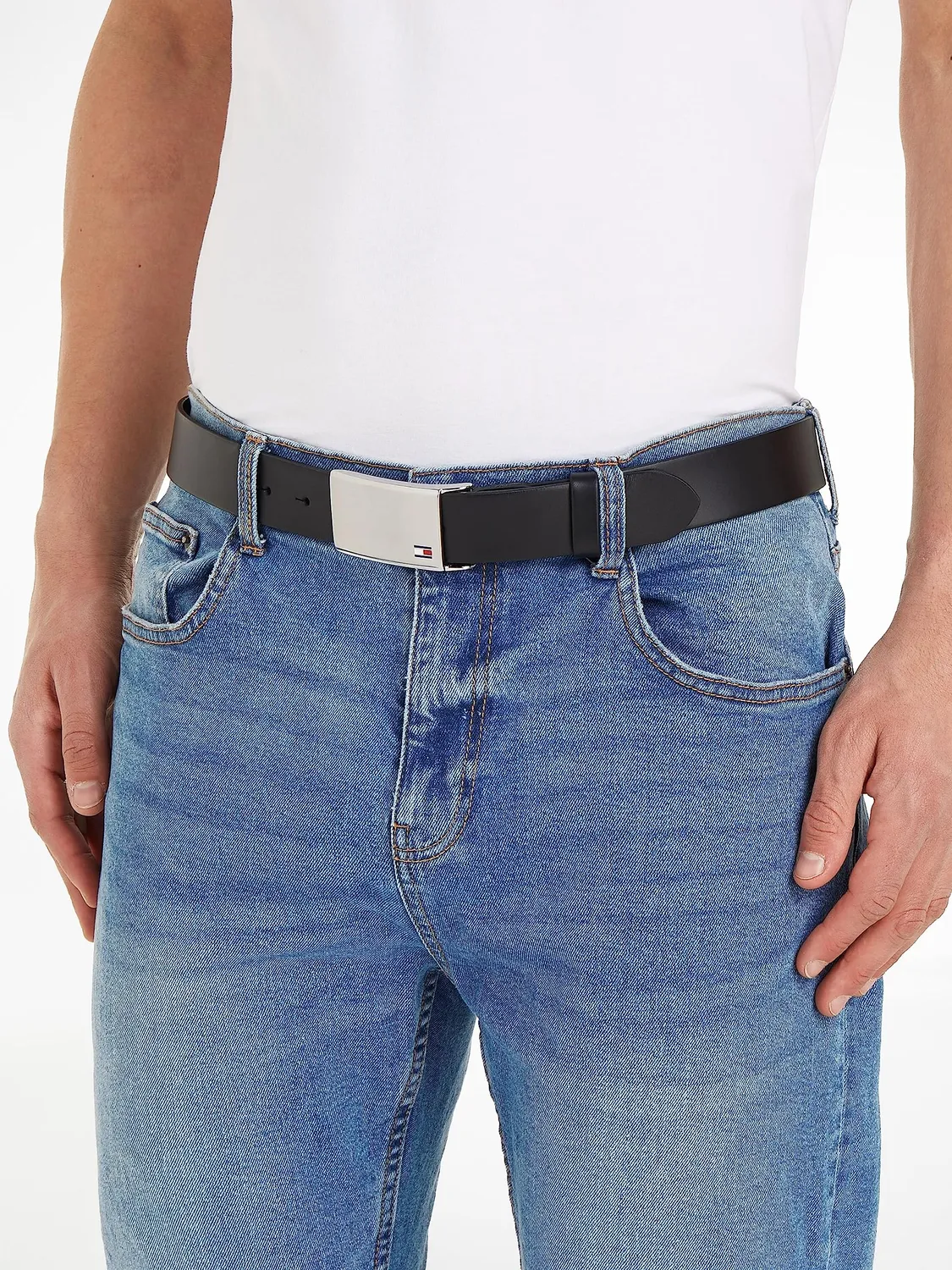 Tommy Hilfiger TH Plaque AM0AM01995 cintura uomo 100 pelle