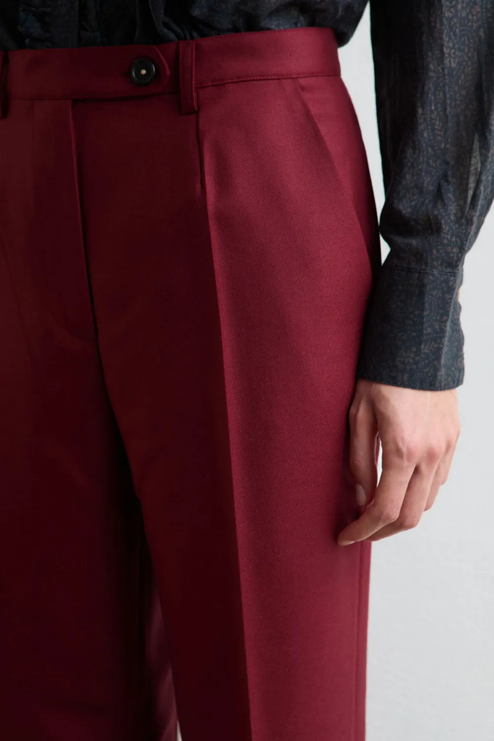 Massimo Alba Illinois pantaloni donna bordeaux lana