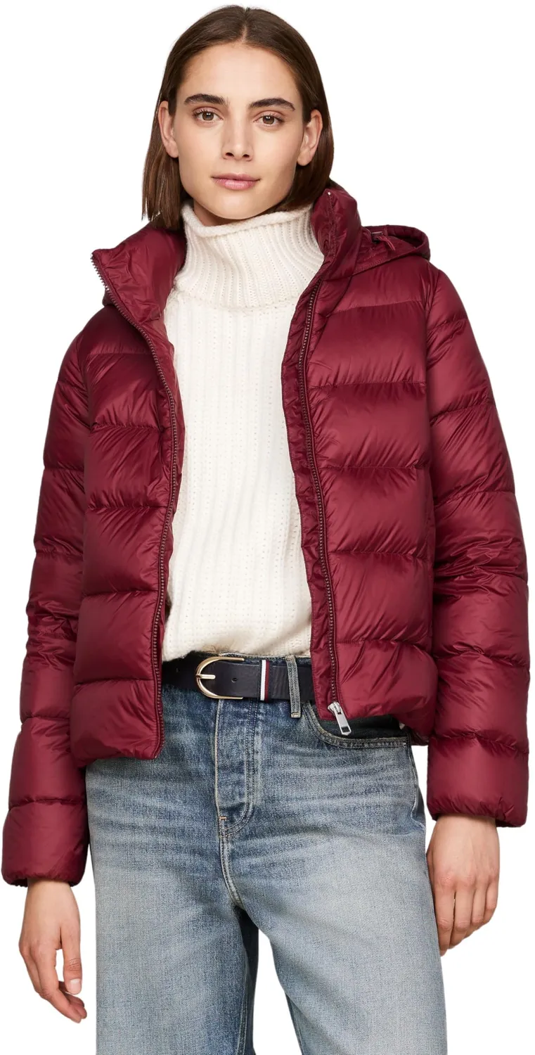 Tommy Hilfiger Down Casual Piumino Donna Nero con Cappuccio M