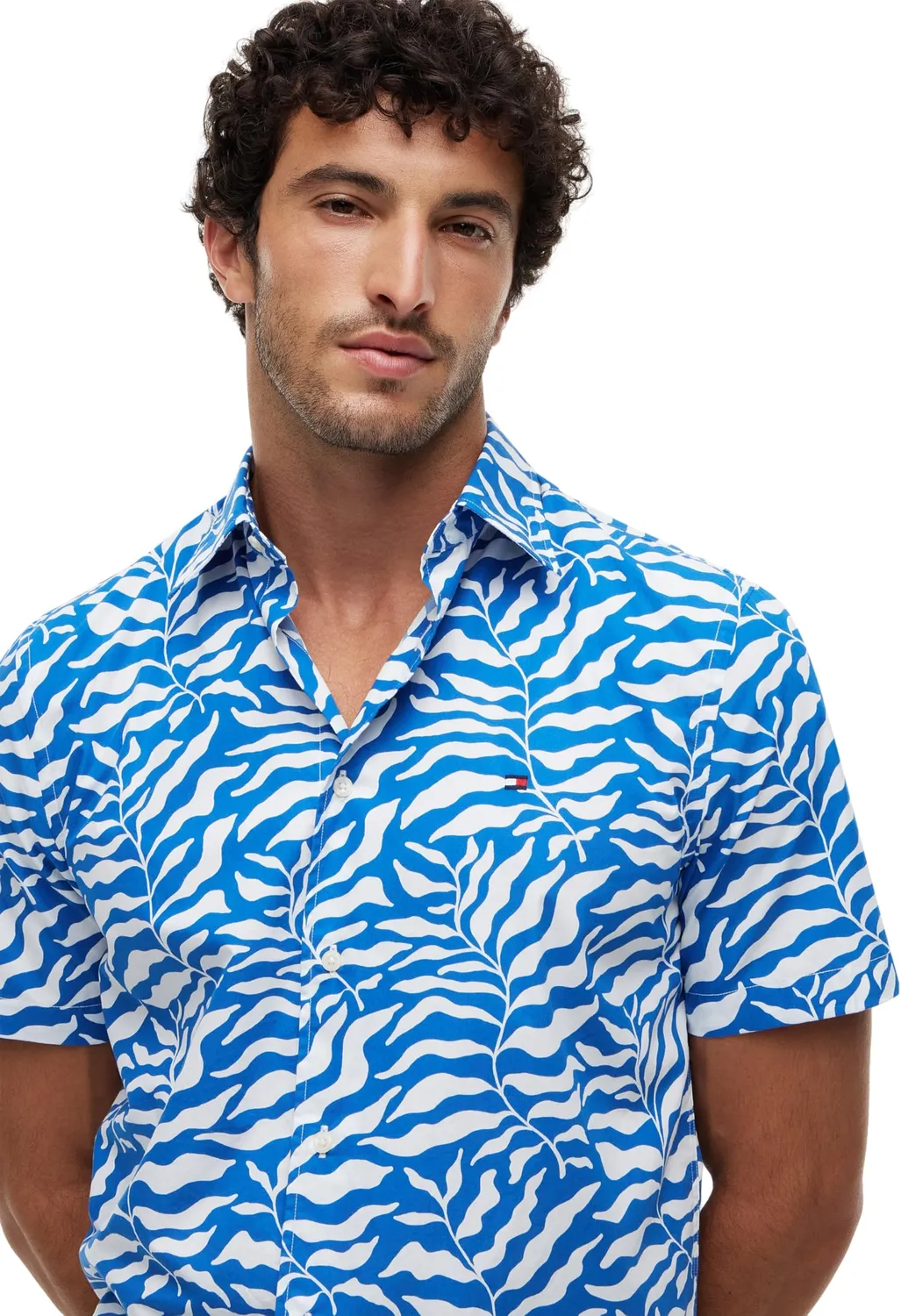 Tommy Hilfiger Papertouch Palm MW0MW42410 camicia uomo L palme