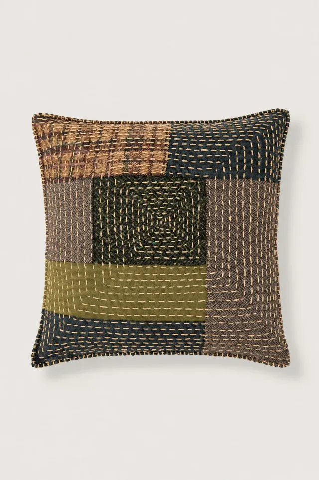 Massimo Alba Pillow cuscino verde chiaro patchwork mano