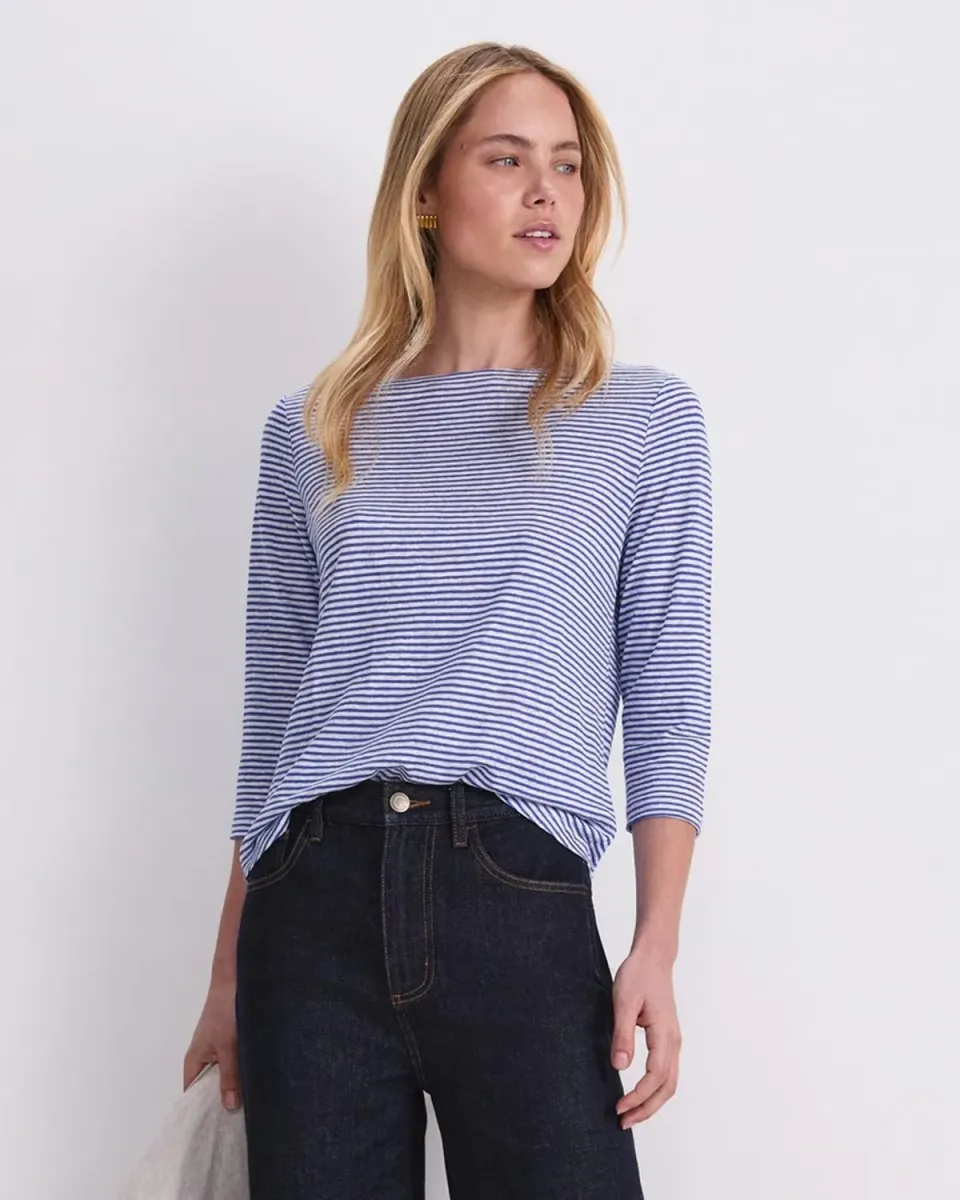 Sportscraft Cecile Linen top lino scollo barca