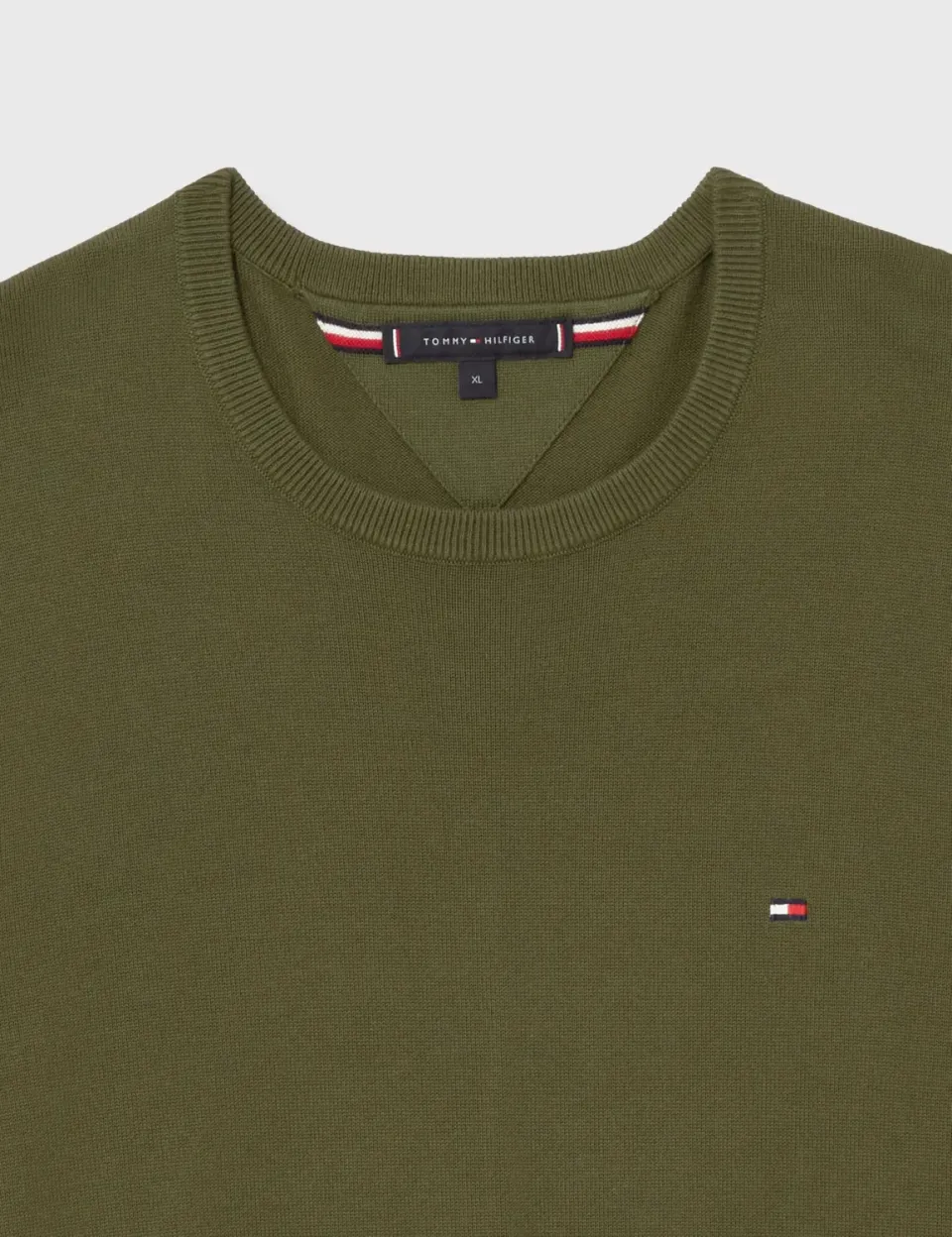 Tommy Hilfiger Essential Cotton maglione girocollo verde XL cotone