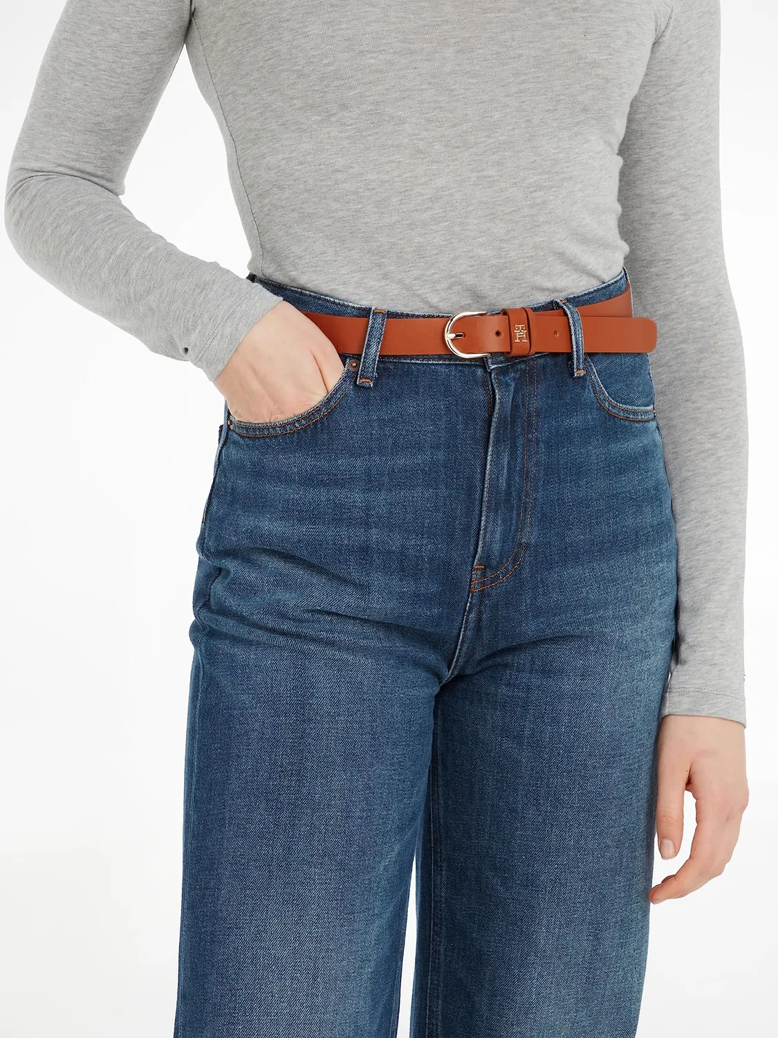 Tommy Hilfiger TH Timeless 2.5 cintura donna 75 nera fibbia TH