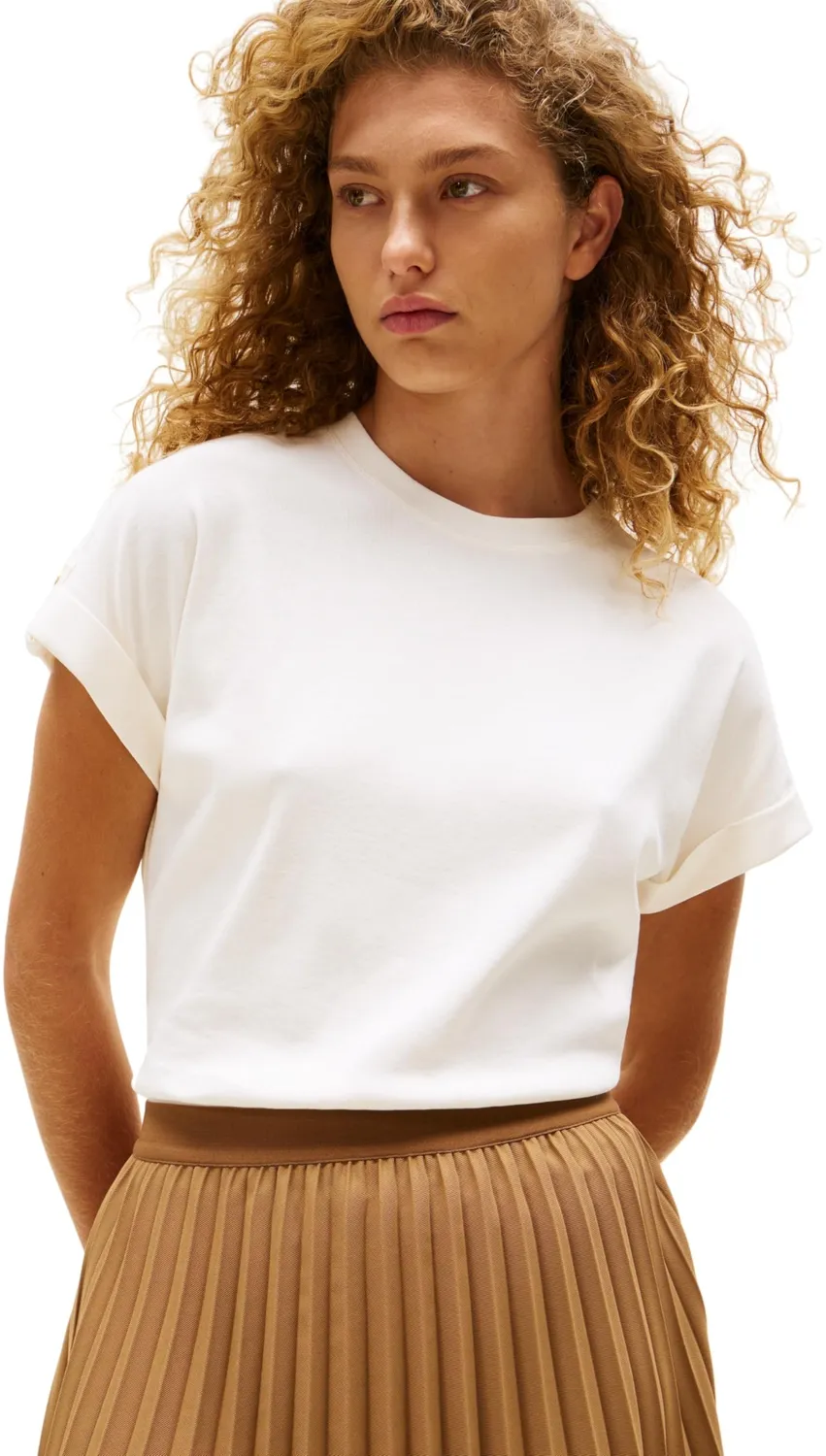 Tommy Hilfiger Gold Button t-shirt donna manica corta M