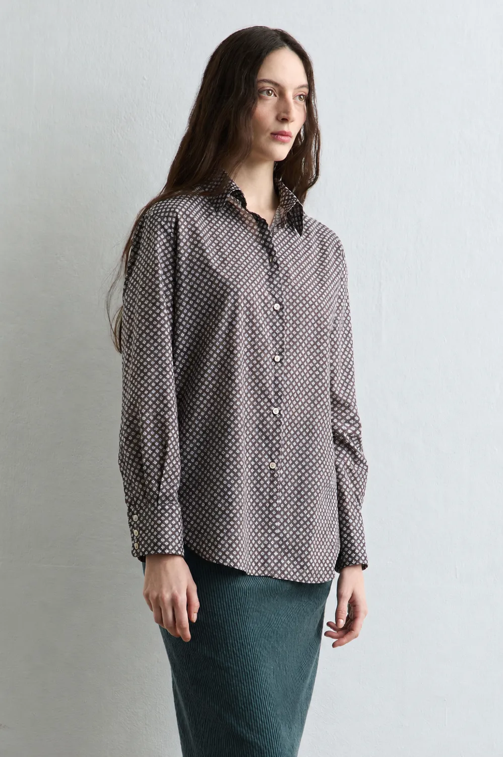 Massimo Alba Selma camicia mahogany cotone