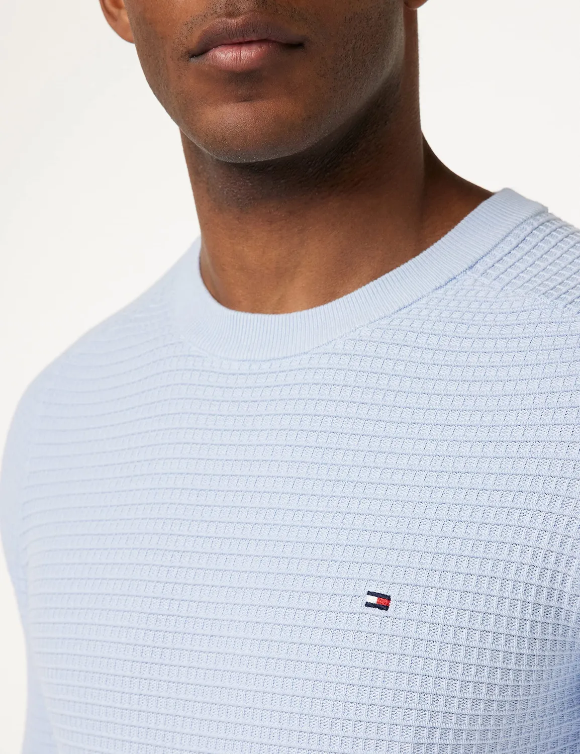 Tommy Hilfiger pullover girocollo uomo blu cotone