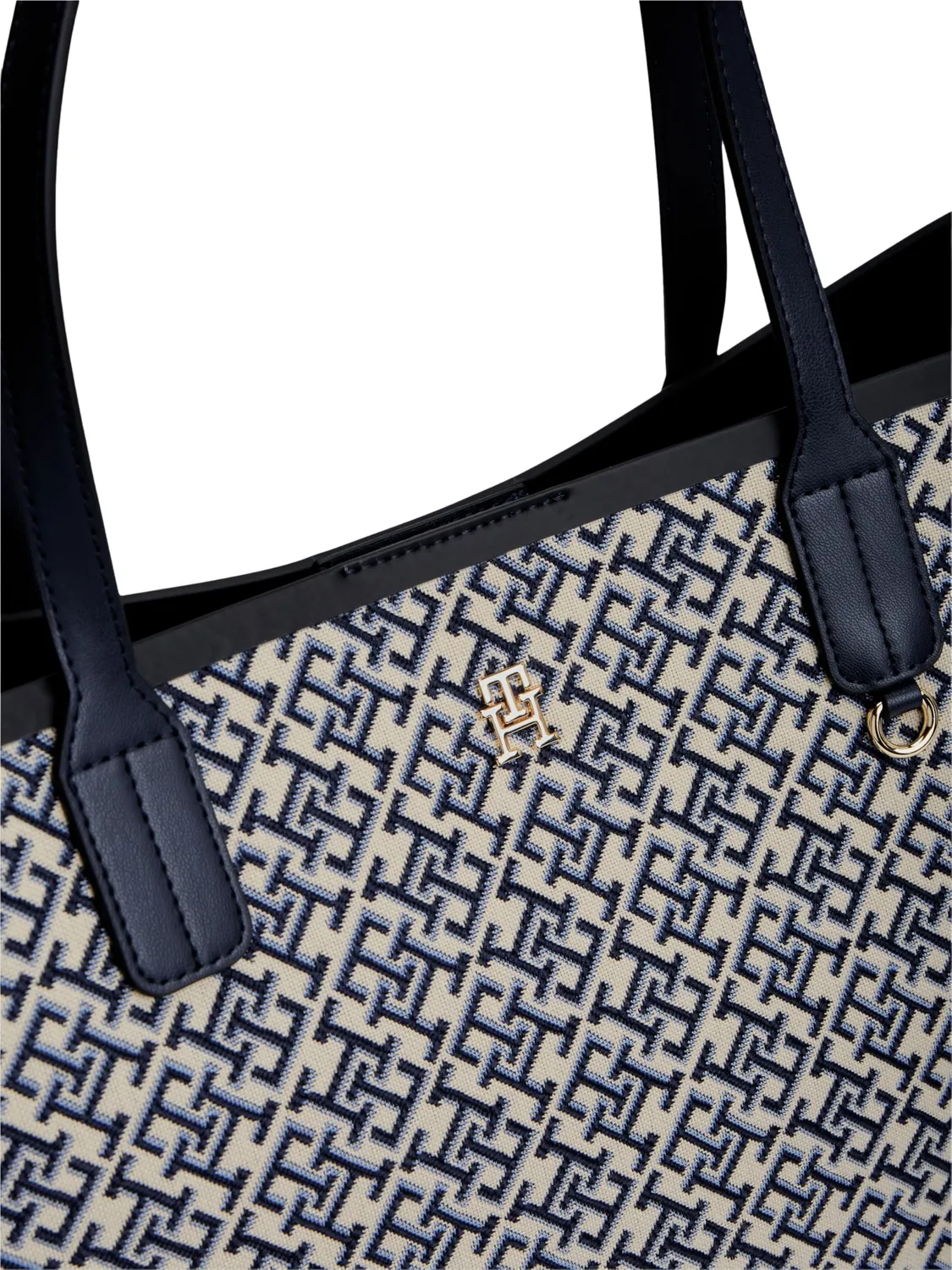 Tommy Hilfiger Icon Jacquard borsa tote blu monogramma