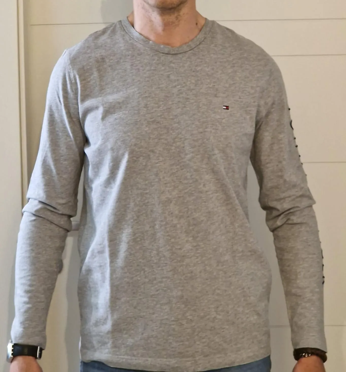 Tommy Hilfiger Logo maglia uomo maniche lunghe cotone nera